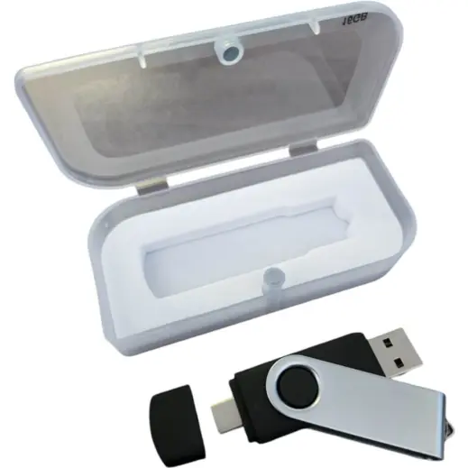Dual Type-C Swivel USB Black